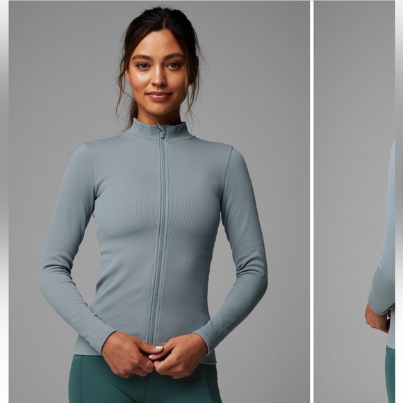 Fabletics Jackets & Blazers - Fabletics - Ribbed Seamless Jacket- Stormcloud Jacket - Size Small